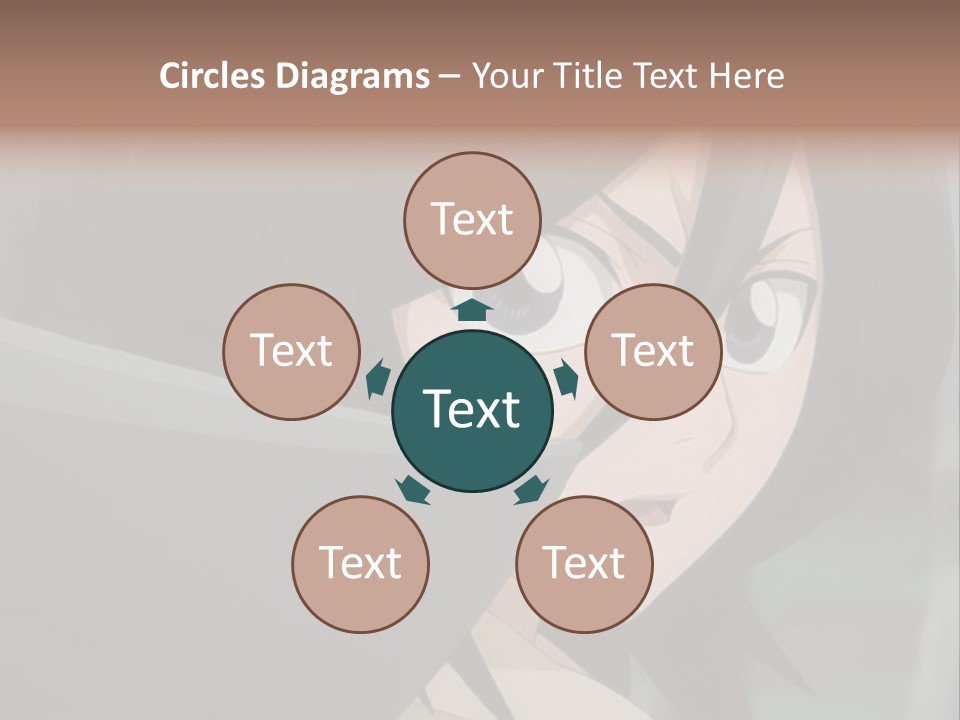 A Woman With Black Hair And Blue Eyes Is Looking At The Camera PowerPoint Template