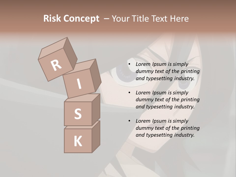 A Woman With Black Hair And Blue Eyes Is Looking At The Camera PowerPoint Template