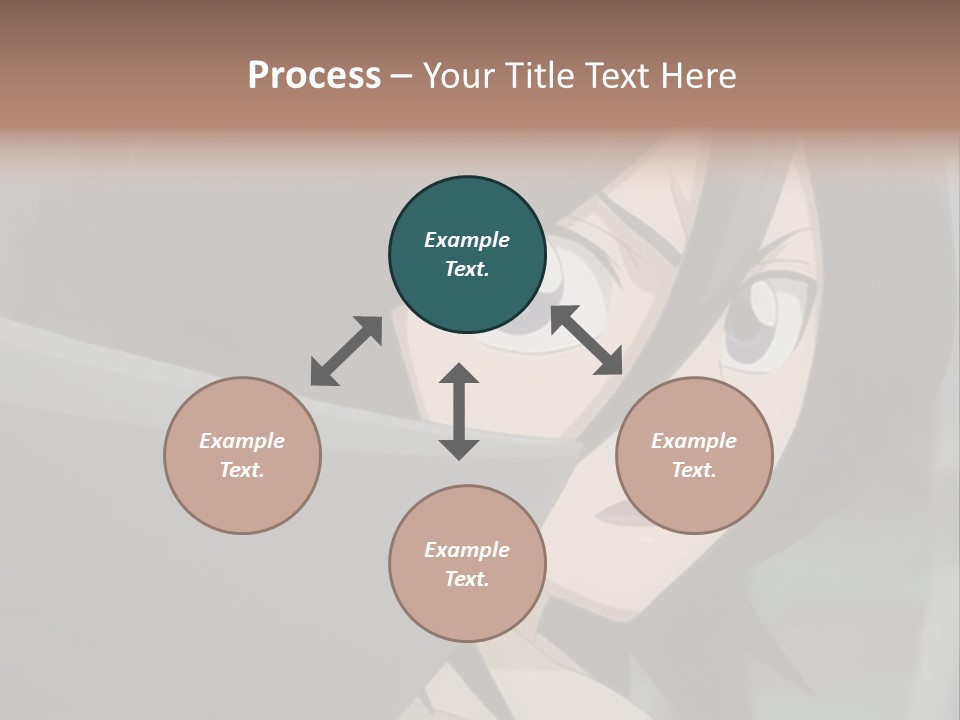 A Woman With Black Hair And Blue Eyes Is Looking At The Camera PowerPoint Template
