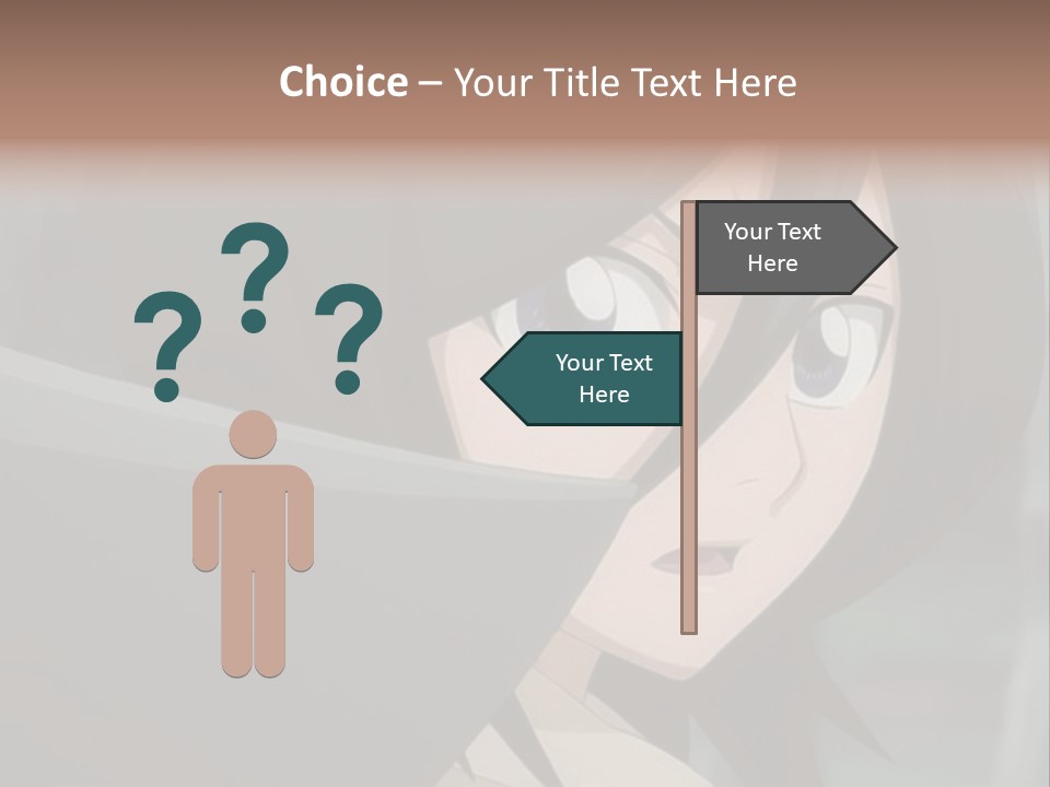 A Woman With Black Hair And Blue Eyes Is Looking At The Camera PowerPoint Template