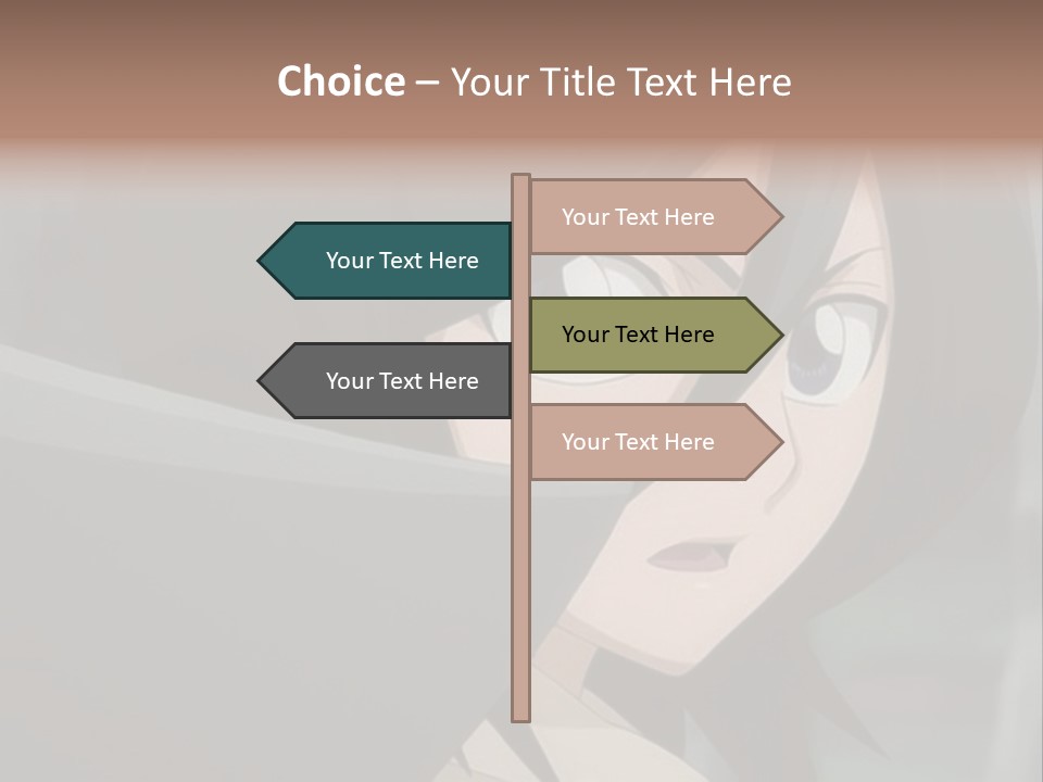 A Woman With Black Hair And Blue Eyes Is Looking At The Camera PowerPoint Template