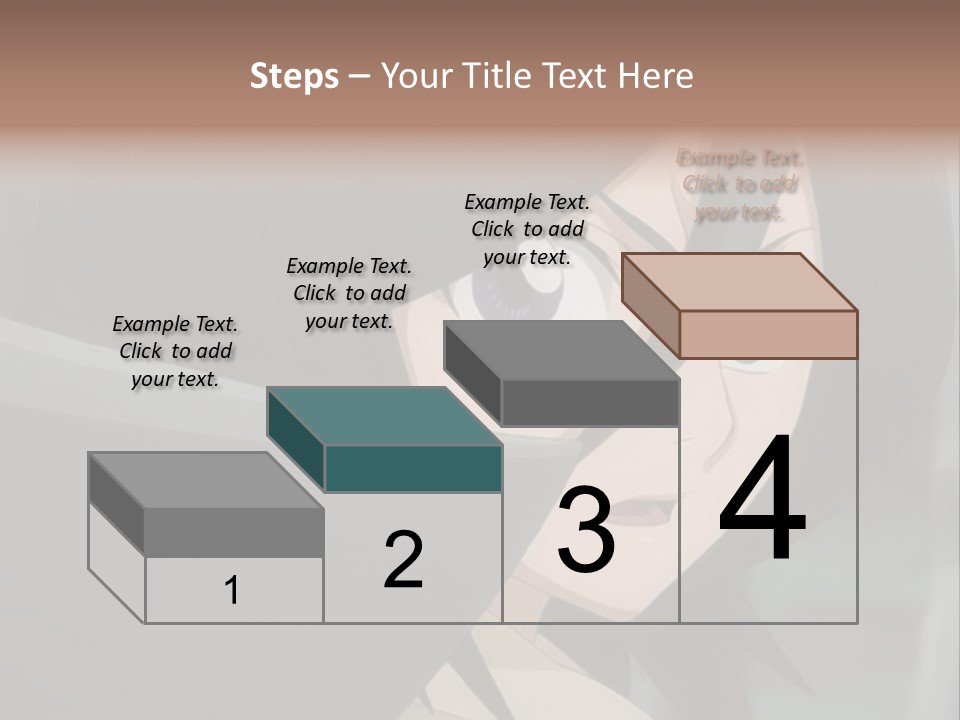 A Woman With Black Hair And Blue Eyes Is Looking At The Camera PowerPoint Template