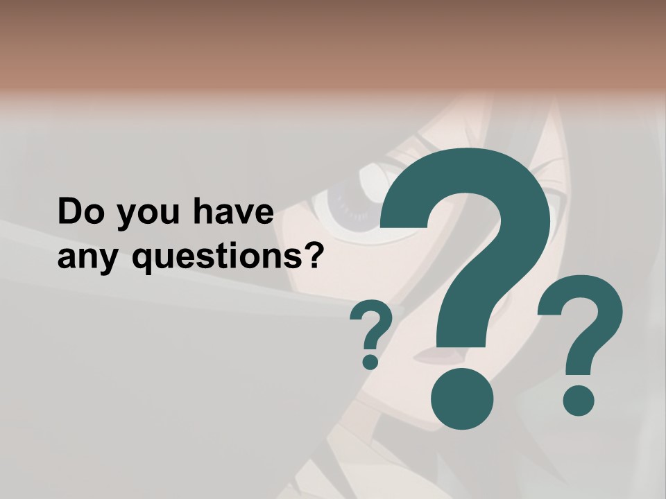 A Woman With Black Hair And Blue Eyes Is Looking At The Camera PowerPoint Template