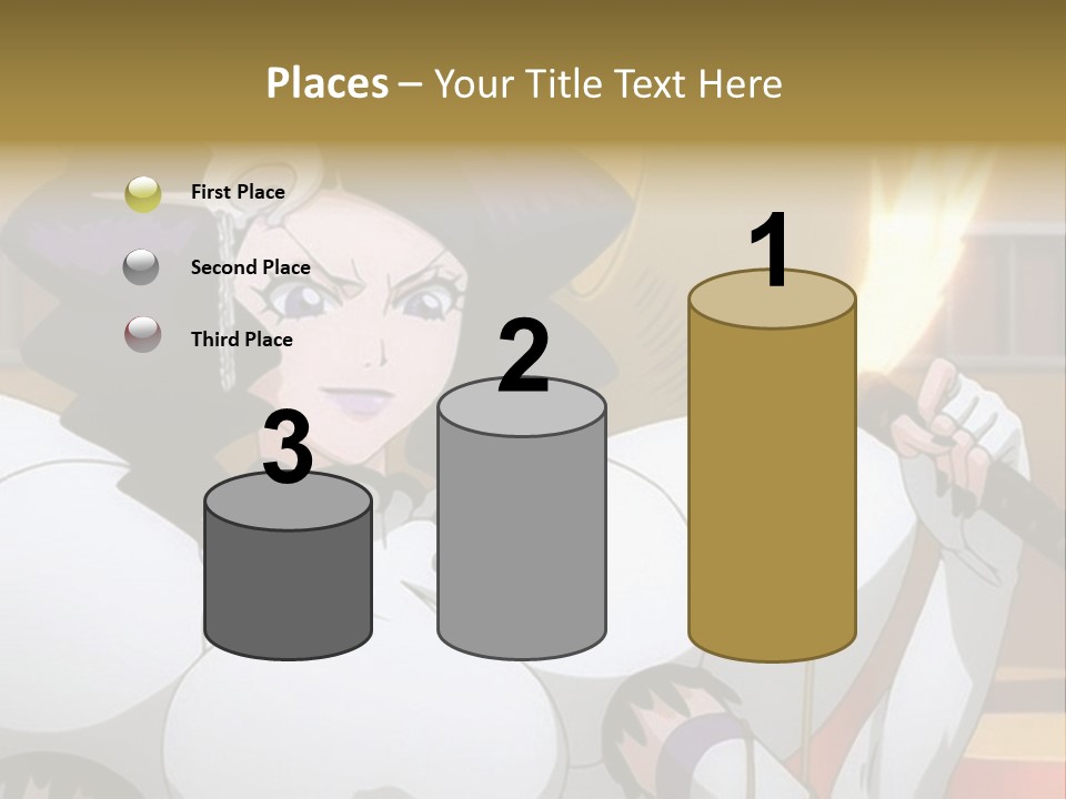 A Woman In A White Dress Holding A Sword PowerPoint Template