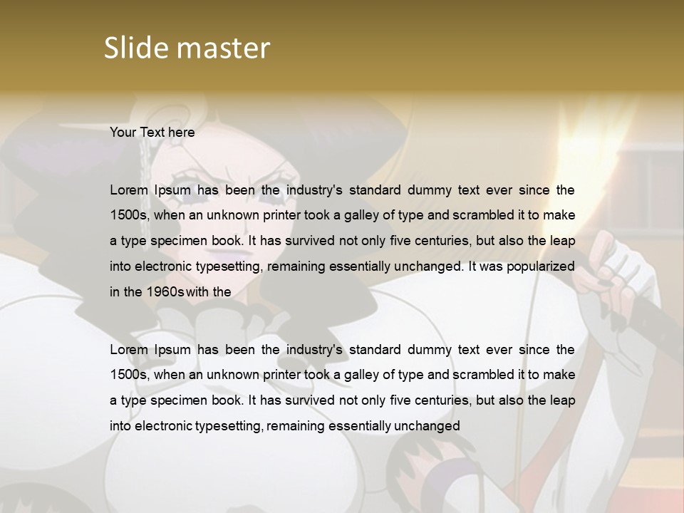 A Woman In A White Dress Holding A Sword PowerPoint Template