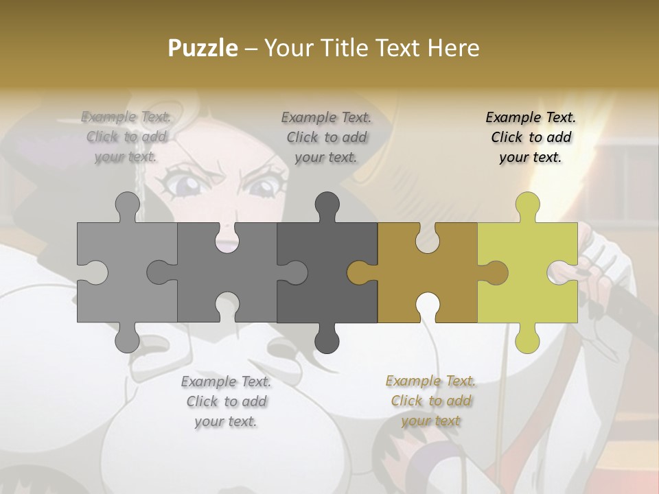 A Woman In A White Dress Holding A Sword PowerPoint Template