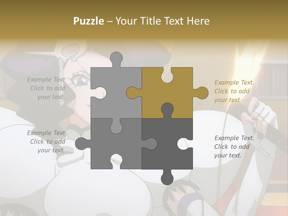 A Woman In A White Dress Holding A Sword PowerPoint Template