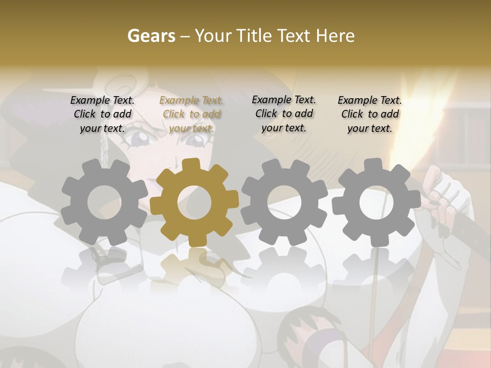 A Woman In A White Dress Holding A Sword PowerPoint Template