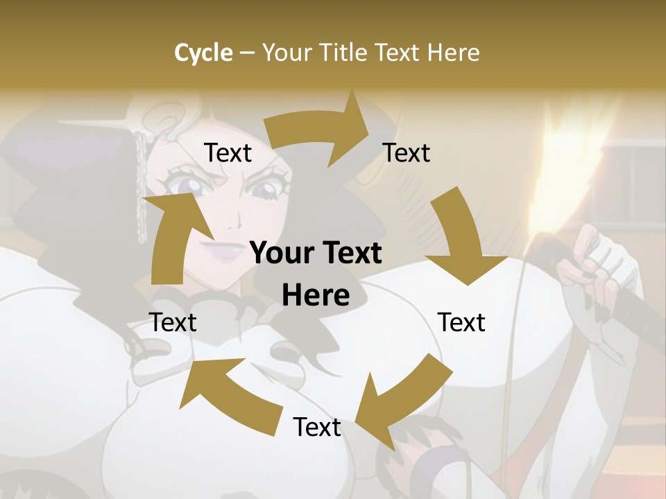 A Woman In A White Dress Holding A Sword PowerPoint Template