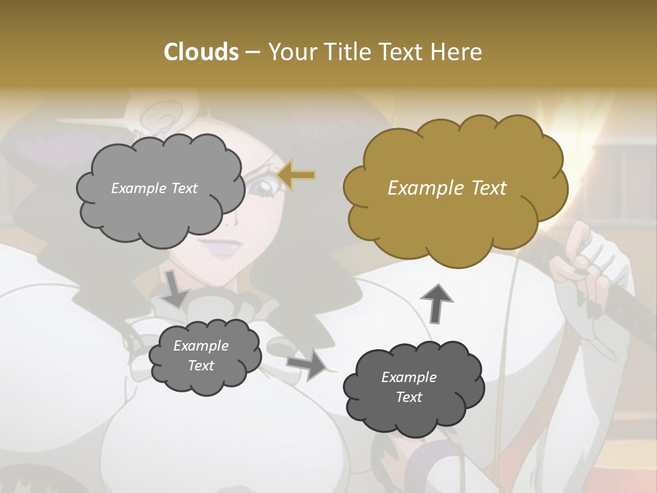 A Woman In A White Dress Holding A Sword PowerPoint Template