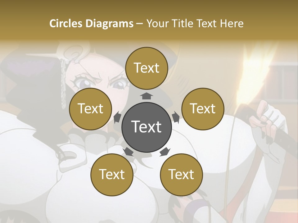 A Woman In A White Dress Holding A Sword PowerPoint Template