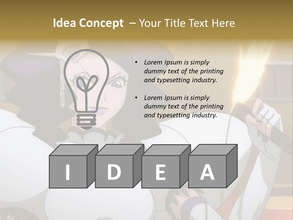 A Woman In A White Dress Holding A Sword PowerPoint Template