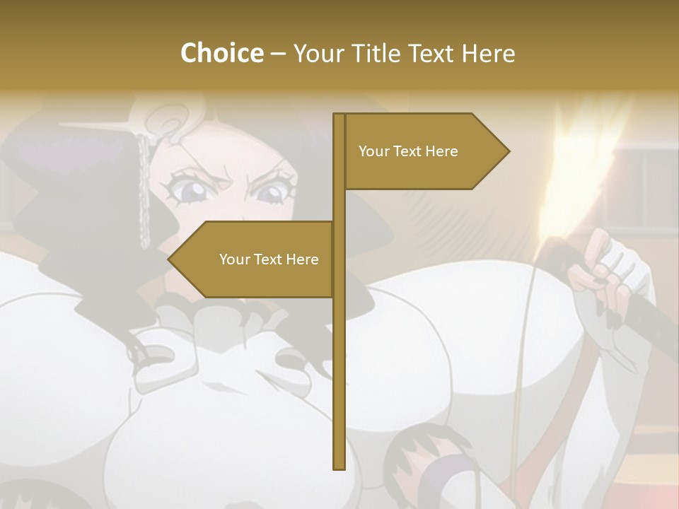 A Woman In A White Dress Holding A Sword PowerPoint Template