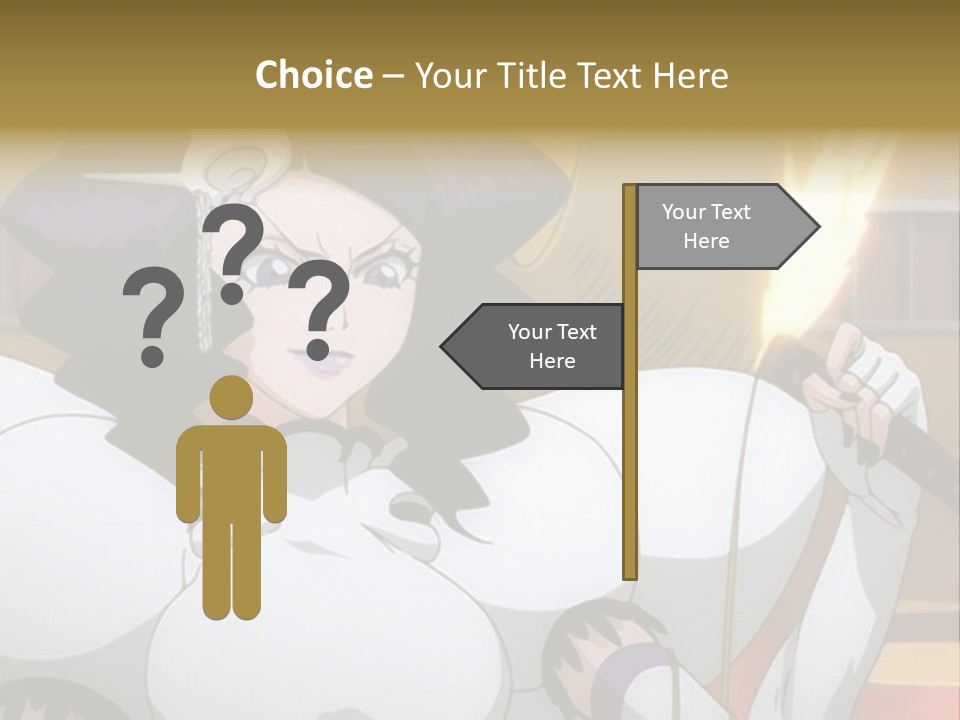 A Woman In A White Dress Holding A Sword PowerPoint Template