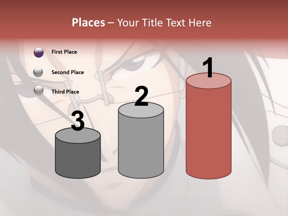 A Anime Character With Blue Eyes And Long Hair PowerPoint Template