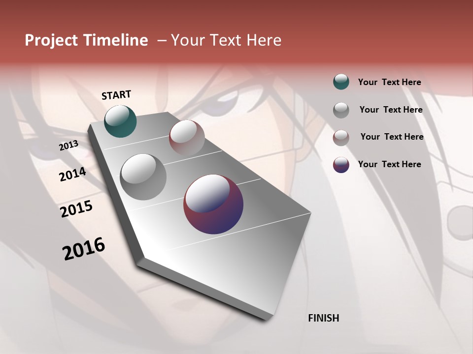 A Anime Character With Blue Eyes And Long Hair PowerPoint Template