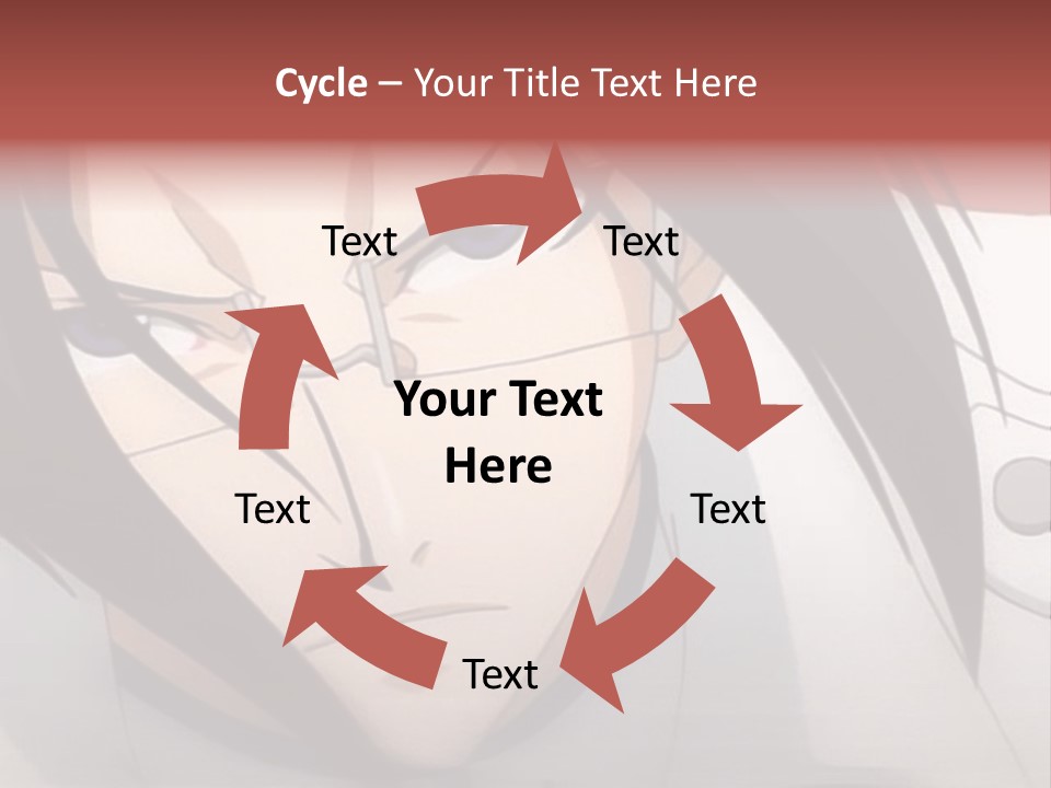 A Anime Character With Blue Eyes And Long Hair PowerPoint Template