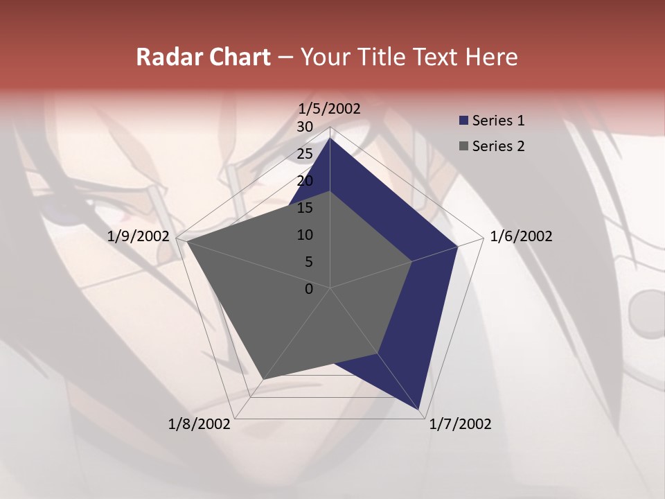 A Anime Character With Blue Eyes And Long Hair PowerPoint Template