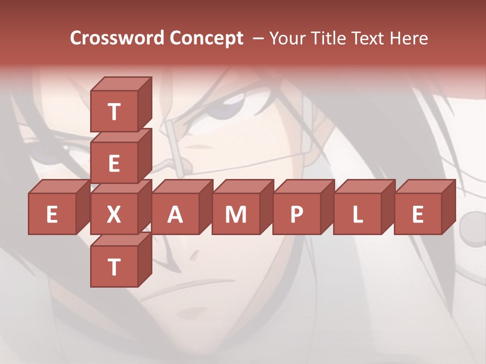 A Anime Character With Blue Eyes And Long Hair PowerPoint Template