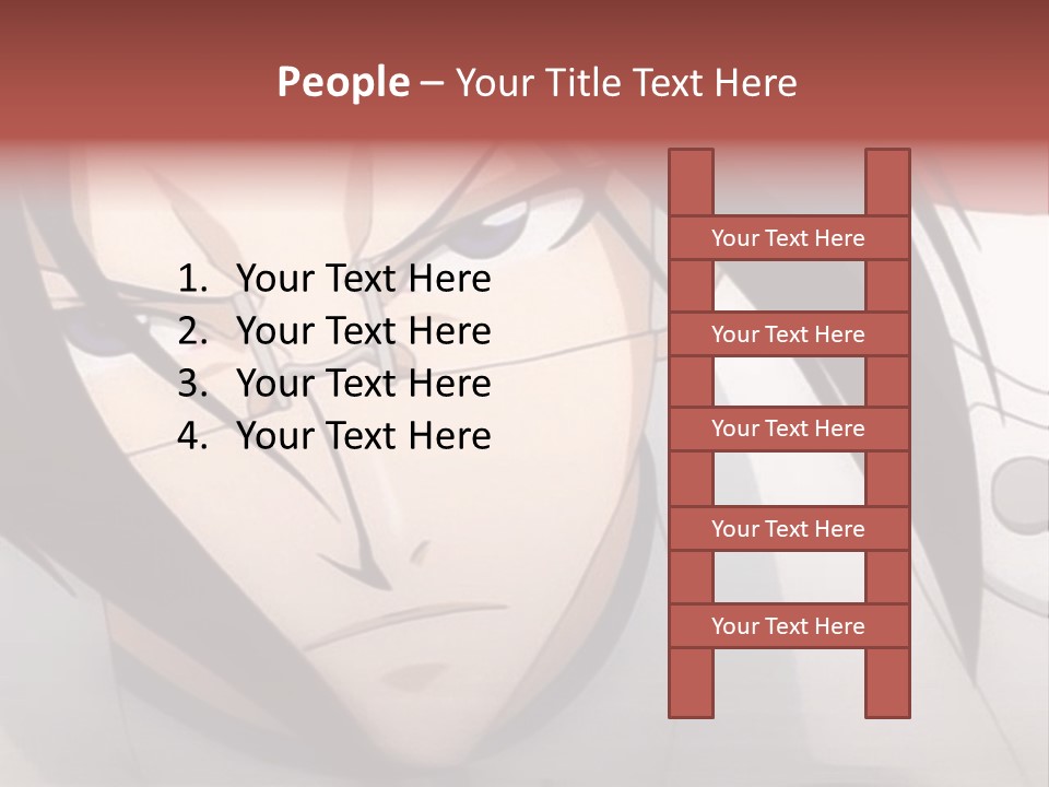 A Anime Character With Blue Eyes And Long Hair PowerPoint Template