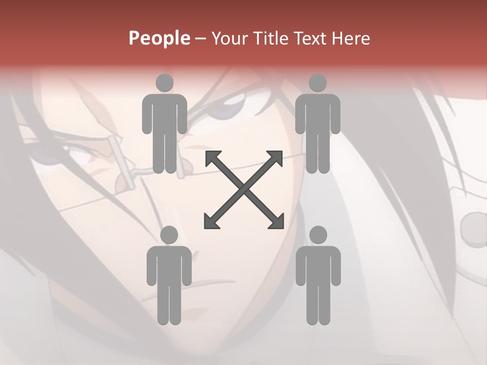 A Anime Character With Blue Eyes And Long Hair PowerPoint Template