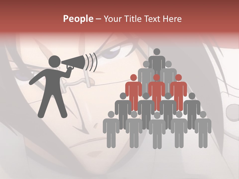 A Anime Character With Blue Eyes And Long Hair PowerPoint Template