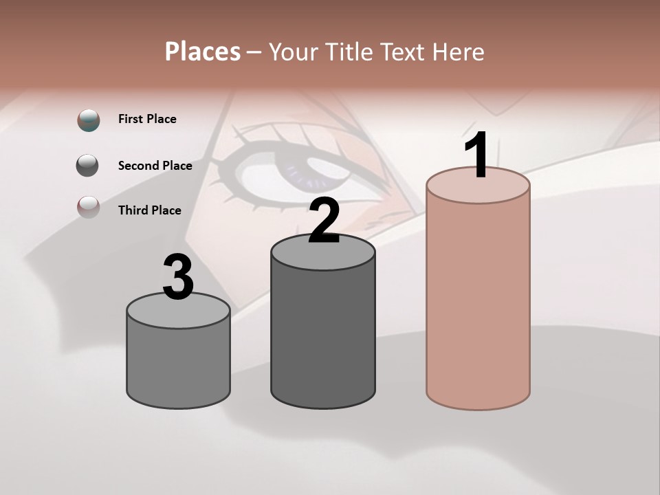 A Anime Character With Blue Eyes And A White Head PowerPoint Template