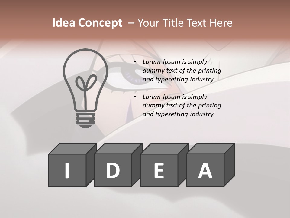 A Anime Character With Blue Eyes And A White Head PowerPoint Template