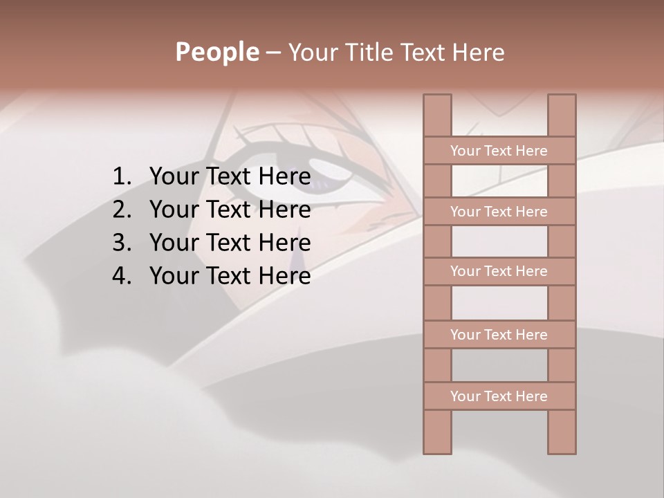 A Anime Character With Blue Eyes And A White Head PowerPoint Template