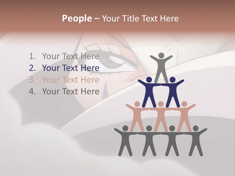 A Anime Character With Blue Eyes And A White Head PowerPoint Template