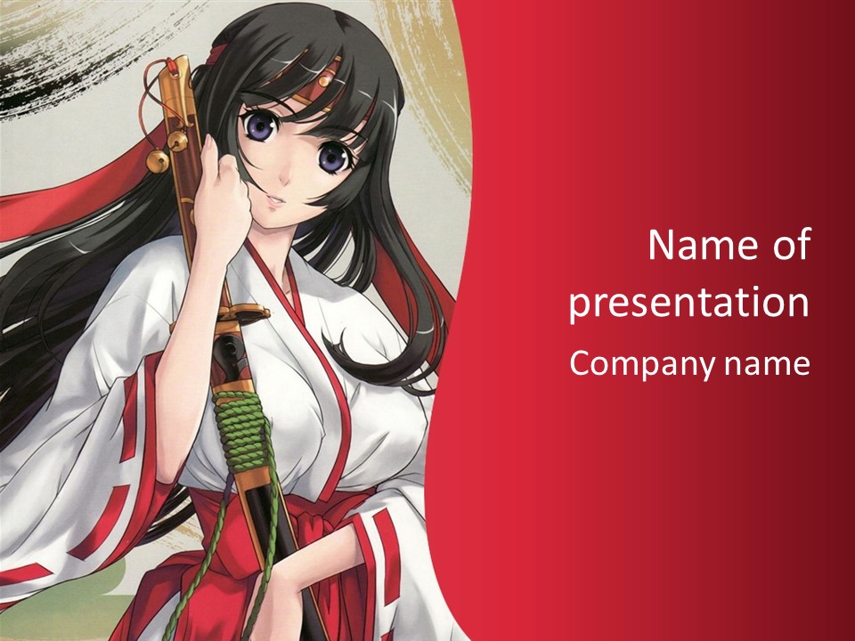 A Woman In A Red And White Dress Holding A Microphone PowerPoint Template