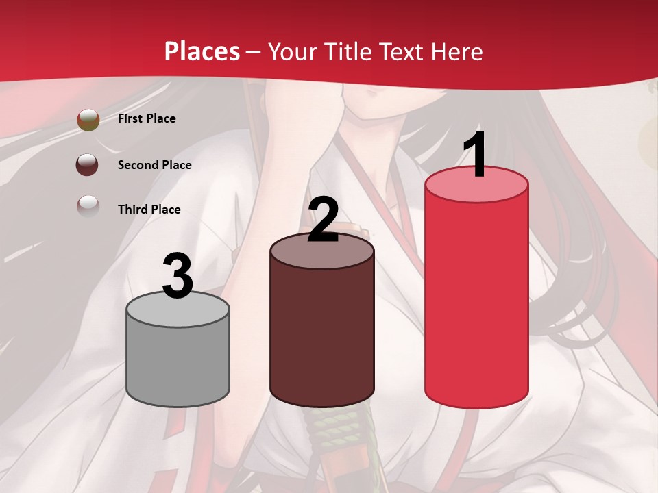 A Woman In A Red And White Dress Holding A Microphone PowerPoint Template