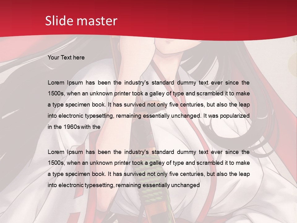 A Woman In A Red And White Dress Holding A Microphone PowerPoint Template