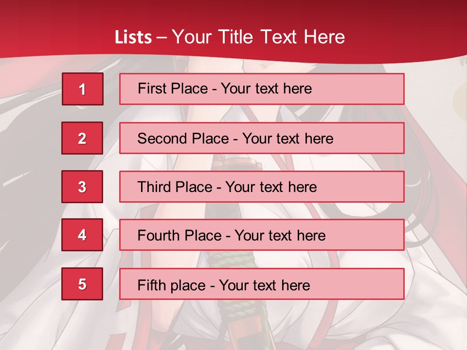 A Woman In A Red And White Dress Holding A Microphone PowerPoint Template