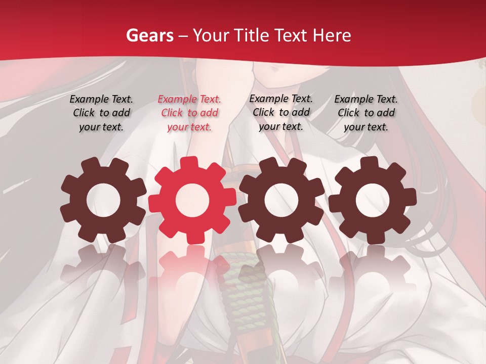 A Woman In A Red And White Dress Holding A Microphone PowerPoint Template