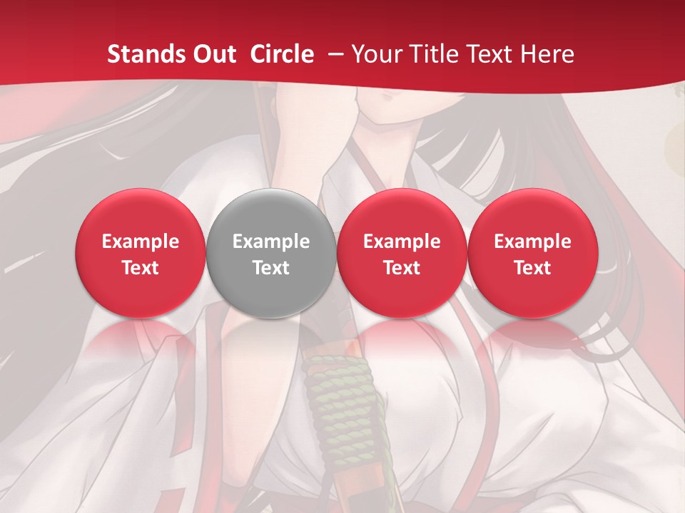A Woman In A Red And White Dress Holding A Microphone PowerPoint Template