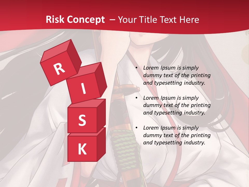 A Woman In A Red And White Dress Holding A Microphone PowerPoint Template