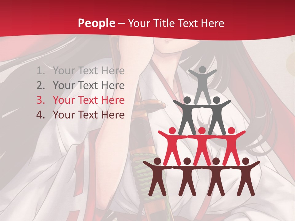 A Woman In A Red And White Dress Holding A Microphone PowerPoint Template