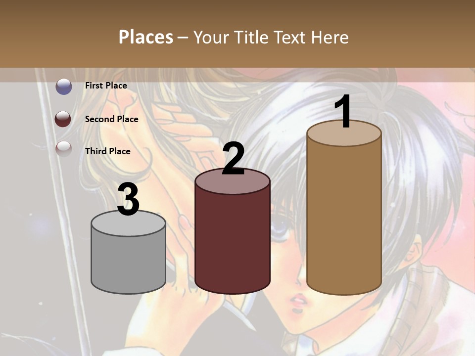 A Couple Of Anime Characters Holding An Umbrella PowerPoint Template