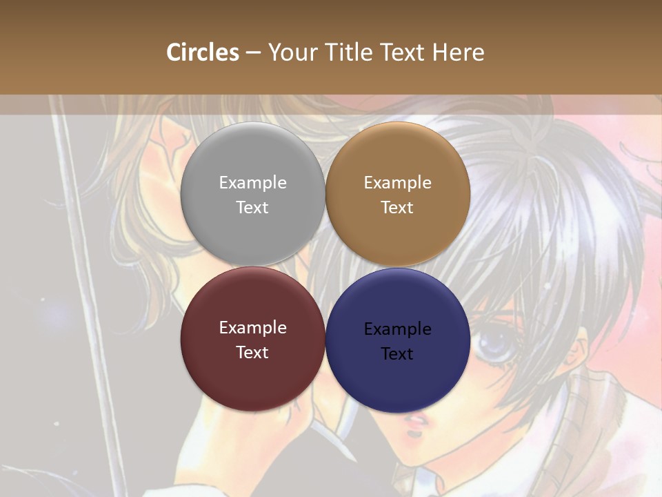 A Couple Of Anime Characters Holding An Umbrella PowerPoint Template