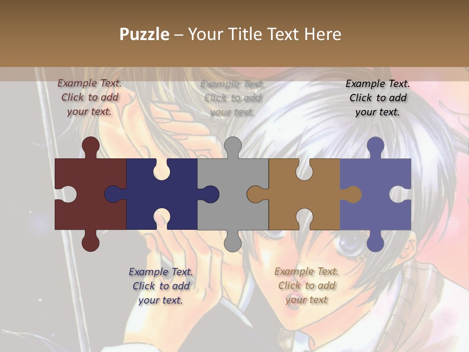 A Couple Of Anime Characters Holding An Umbrella PowerPoint Template