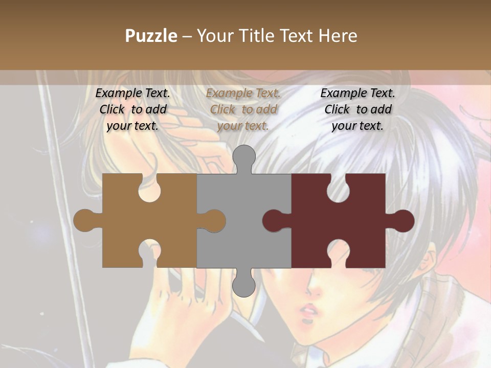 A Couple Of Anime Characters Holding An Umbrella PowerPoint Template