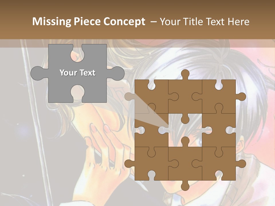 A Couple Of Anime Characters Holding An Umbrella PowerPoint Template