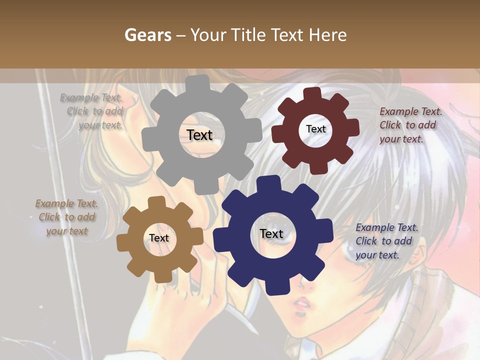 A Couple Of Anime Characters Holding An Umbrella PowerPoint Template