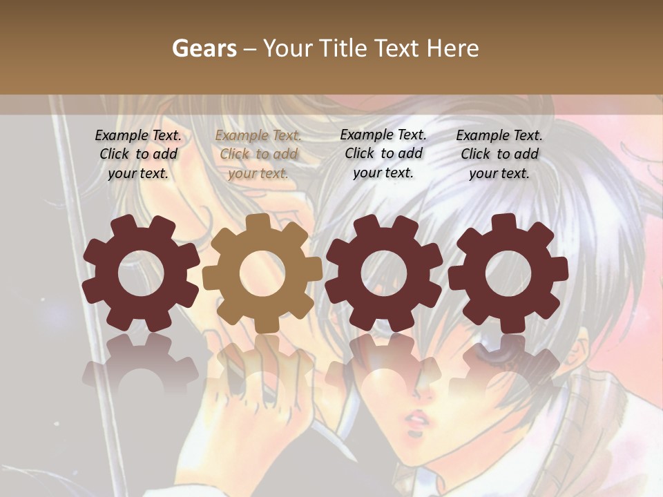 A Couple Of Anime Characters Holding An Umbrella PowerPoint Template