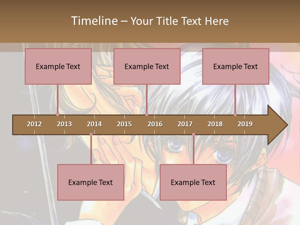 A Couple Of Anime Characters Holding An Umbrella PowerPoint Template