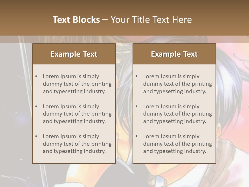 A Couple Of Anime Characters Holding An Umbrella PowerPoint Template