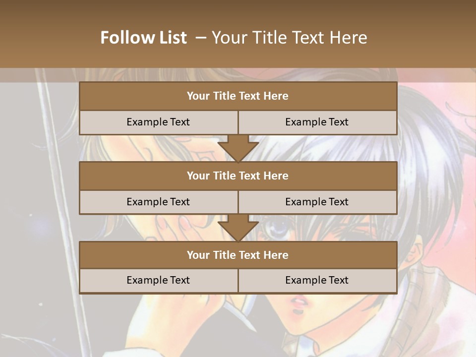 A Couple Of Anime Characters Holding An Umbrella PowerPoint Template