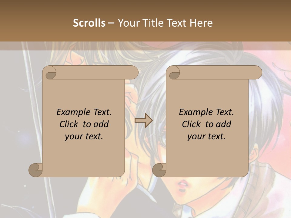 A Couple Of Anime Characters Holding An Umbrella PowerPoint Template