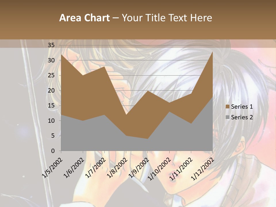 A Couple Of Anime Characters Holding An Umbrella PowerPoint Template